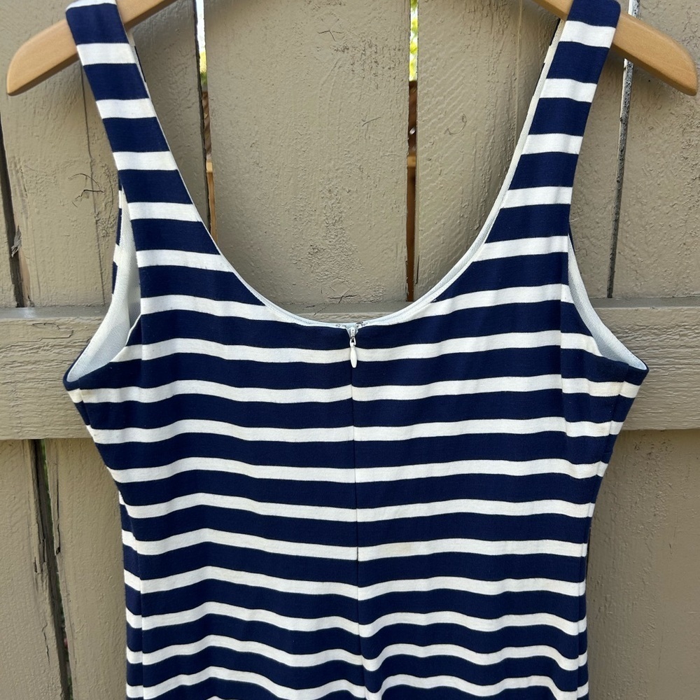 L' Agence Nautical Dress Blue and White Striped Dress Preppy Resortwear Vacation - Picture 4 of 4